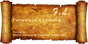 Ferencsik Lizandra névjegykártya